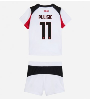 AC Milan Christian Pulisic #11 Bortaställ Barn 2025-26 Kortärmad (+ Korta byxor)